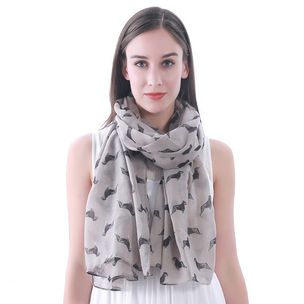 Lina & Lily Rottweiler Dog Print Scarf Lightweight