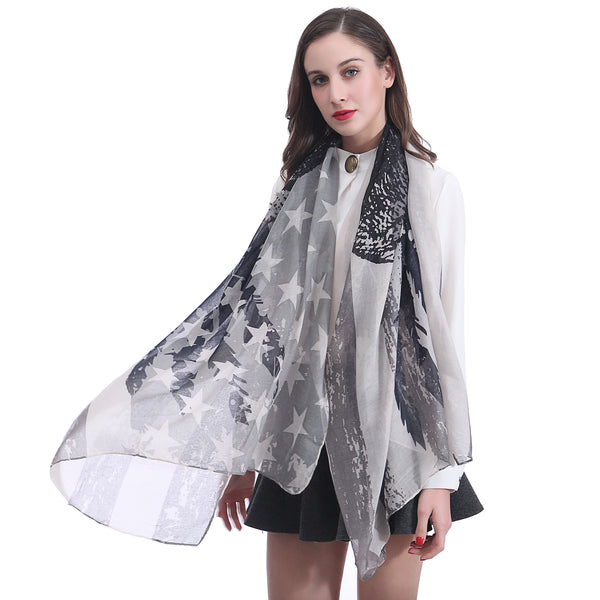 Lina & Lily Skull And Flag Print Scarf