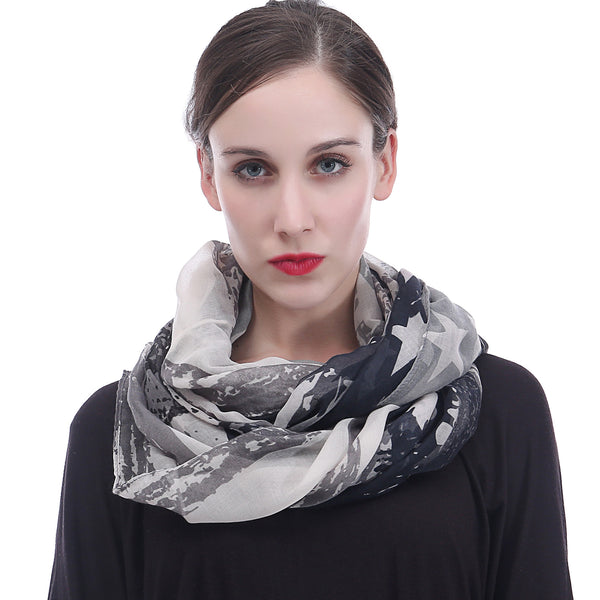 Lina & Lily Skull And Flag Print Scarf