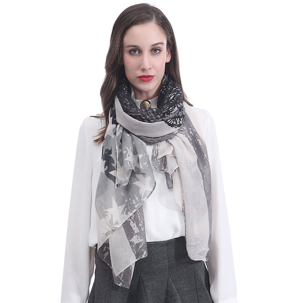 lina & lily Skull and Flag Print Scarf