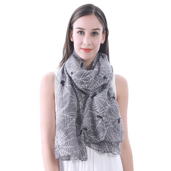 lina & lily Spider and Web Print Scarf