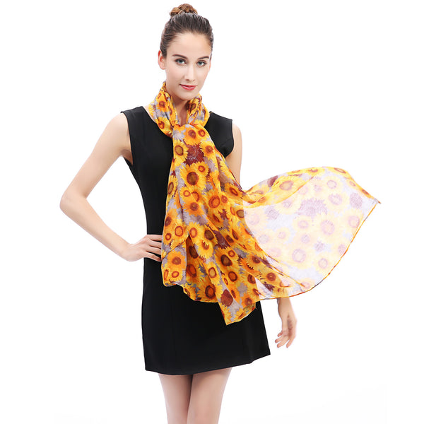 Lina & Lily Sunflower Print Scarf