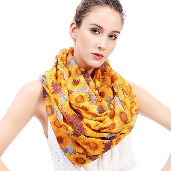Lina & Lily Sunflower Print Scarf