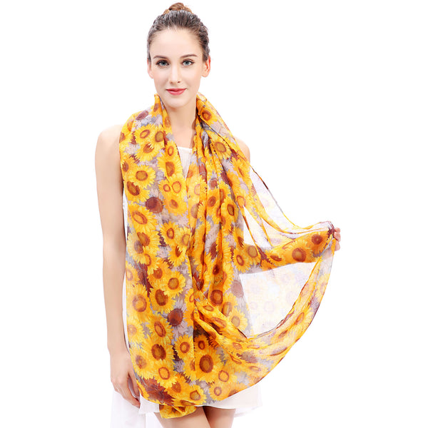 Lina & Lily Sunflower Print Scarf