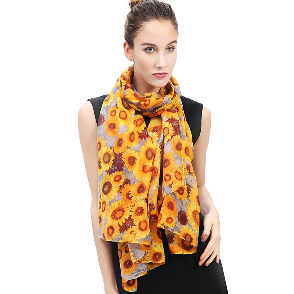 lina & lily Sunflower Print Scarf