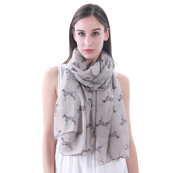 Lina & Lily Vizsla Dog Print Scarf Lightweight