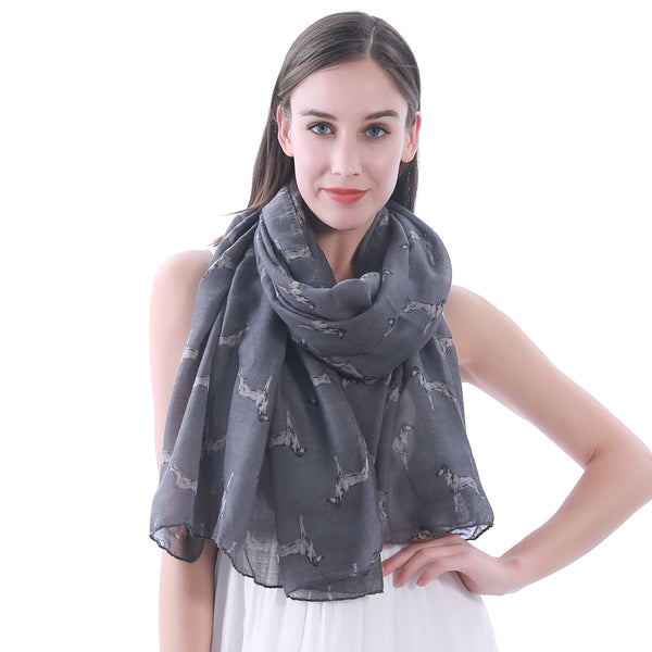 lina & lily Vizsla Dog Print Scarf Lightweight