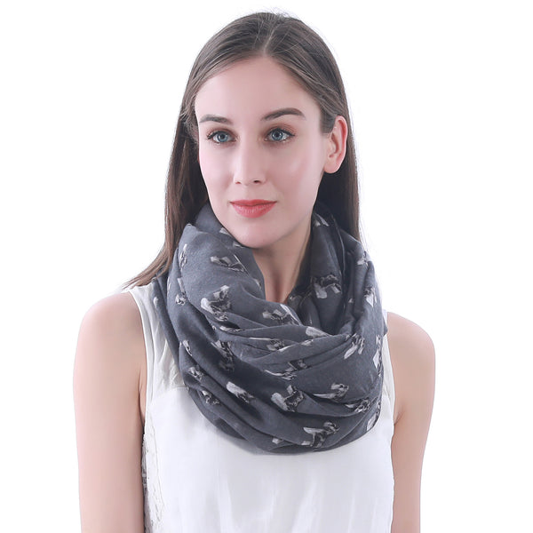 Lina & Lily Miniature Schnauzer Dog Print Scarf Lightweight