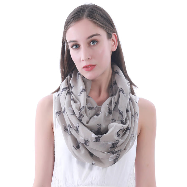 Lina & Lily Miniature Schnauzer Dog Print Scarf Lightweight