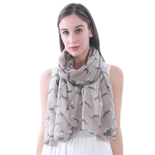 Lina & Lily Pembroke Welsh Corgi Dog Print Scarf Lightweight