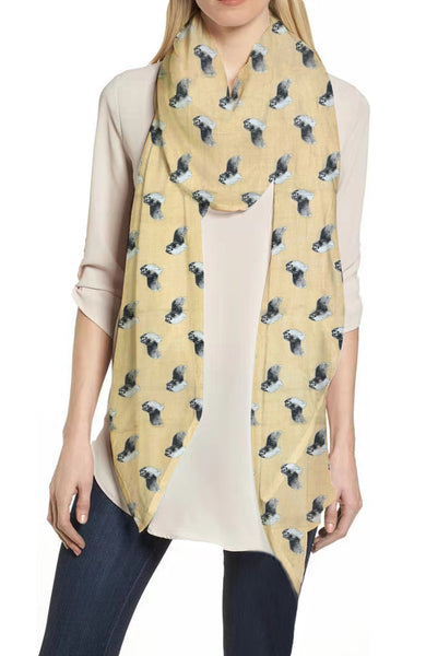 Lina & Lily Shetland Sheepdog Dog Print Scarf Lightweight