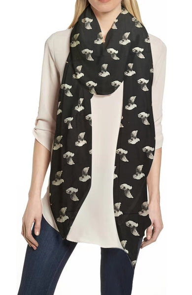 lina & lily Shetland Sheepdog Dog Print Scarf Lightweight