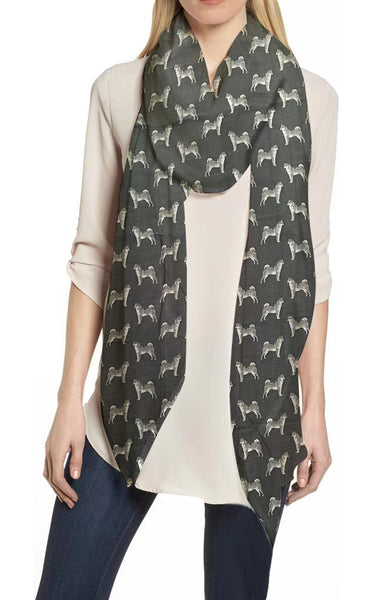Lina & Lily Shiba Inu Dog Print Women's Scarf Lightweight
