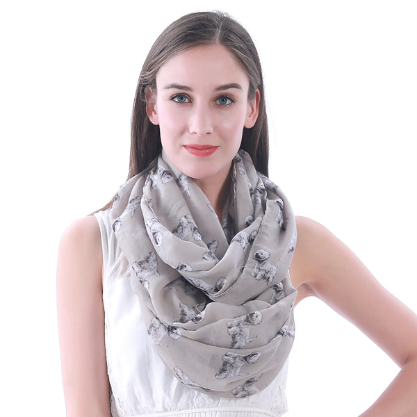 Lina & Lily West Highland White Terrier Dog Print Scarf Lightweight