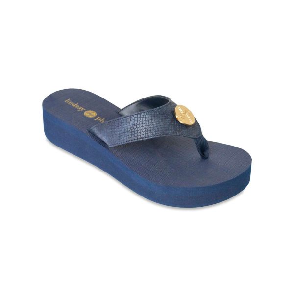 lindsay phillips Allie Navy Snakeskin