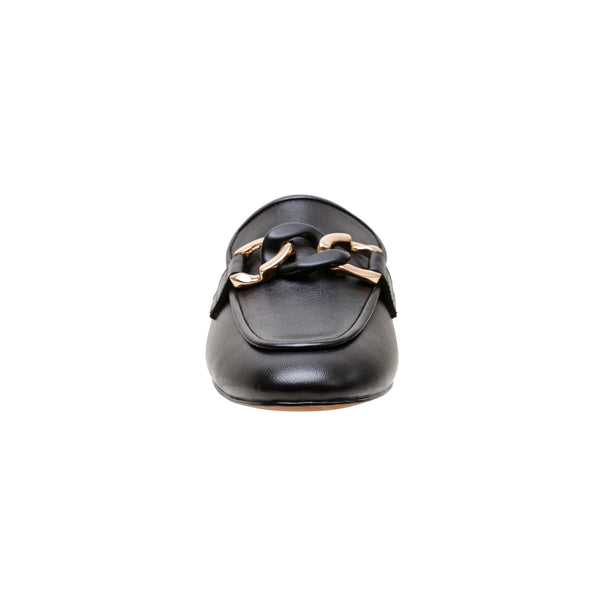 Linea Paolo ALICIA | Belted Mule With Resin Chain Black Leather