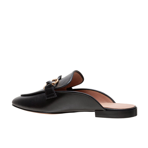 Linea Paolo ALICIA | Belted Mule With Resin Chain Black Leather