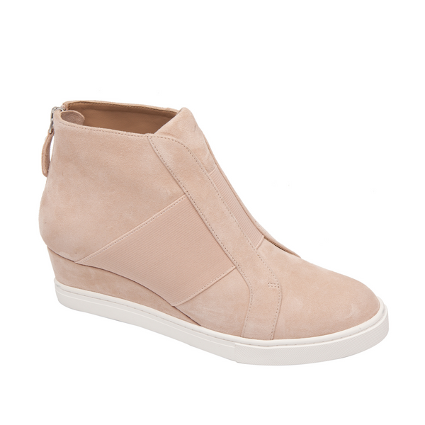 linea paolo AMBER | Sporty Low Wedge Sneakers Blush Suede