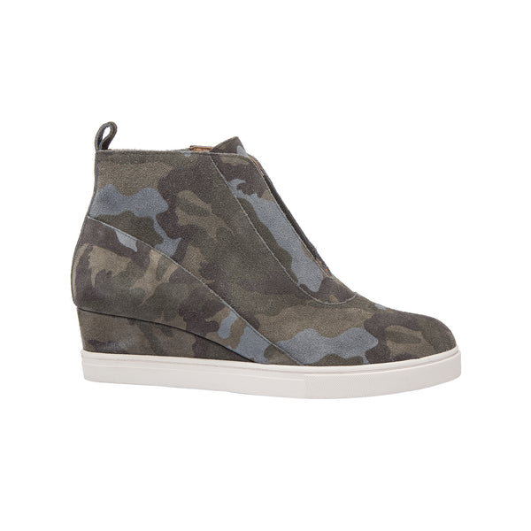 Linea Paolo ANNA | Original Low Wedge Sneakers Camo Split Suede