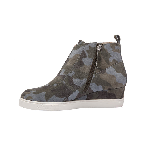 Linea Paolo ANNA | Original Low Wedge Sneakers Camo Split Suede