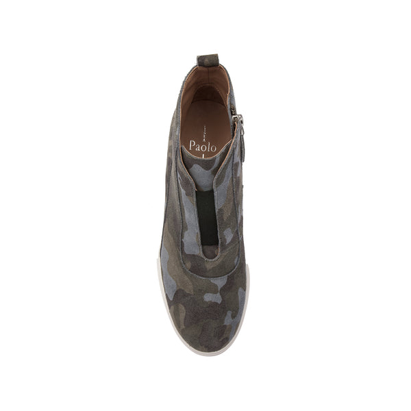 Linea Paolo ANNA | Original Low Wedge Sneakers Camo Split Suede