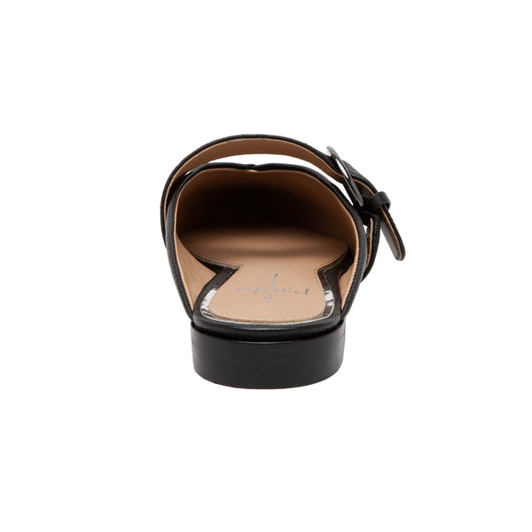 Linea Paolo ATHEA | Tailored Buckle Mules Black Tumbled Leather