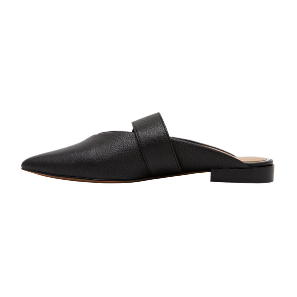 Linea Paolo ATHEA | Tailored Buckle Mules Black Tumbled Leather