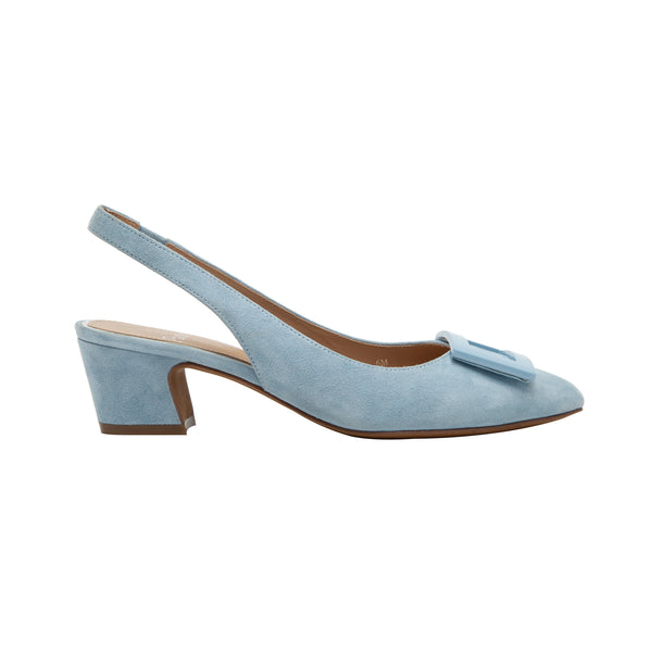 Linea Paolo BAIZE | Cuban Heel Slingbacks Powder Blue Suede