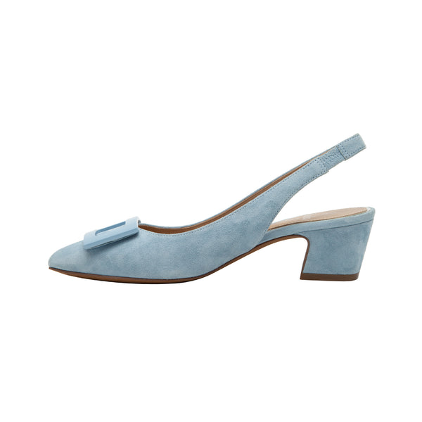 Linea Paolo BAIZE | Cuban Heel Slingbacks Powder Blue Suede