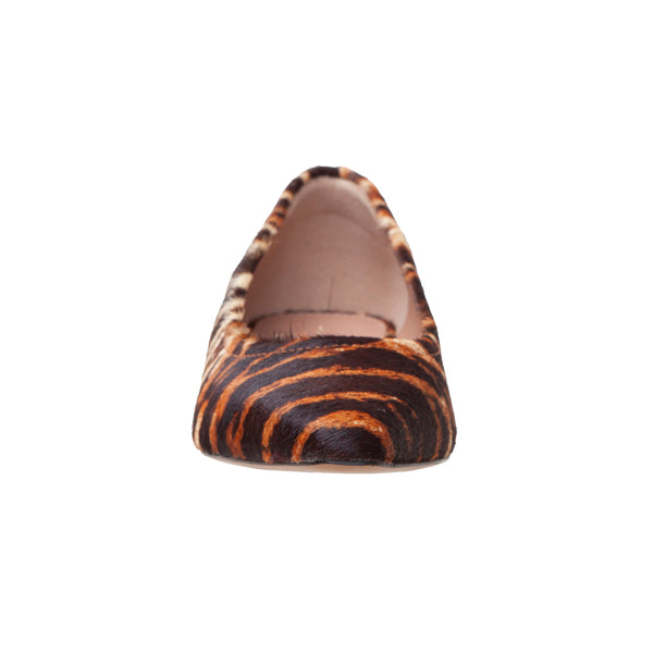 Linea Paolo BECKY | Low Block Heel Pumps Brown Liger Print Haircalf