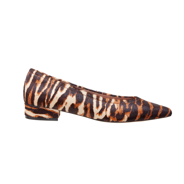 Linea Paolo BECKY | Low Block Heel Pumps Brown Liger Print Haircalf