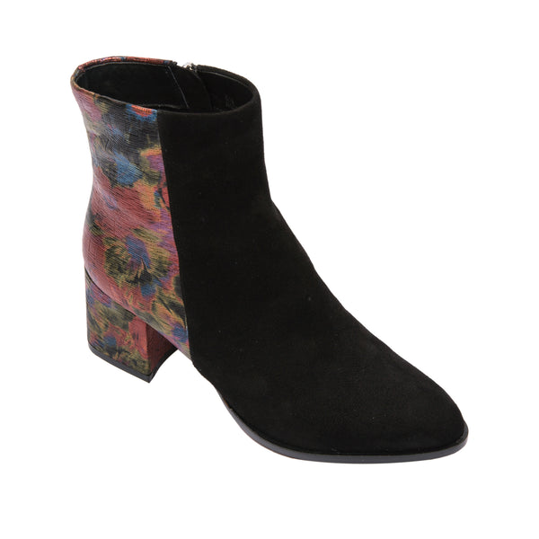 linea paolo BRADY | Floral Mid-Calf Boots Black/Red/Cobalt/Green Flower Print