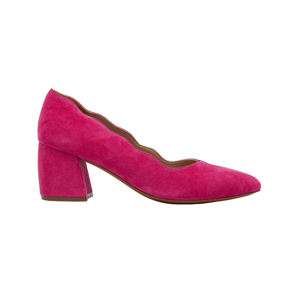 Linea Paolo BRIANA | Scalloped Topline Pumps Fuchsia Suede