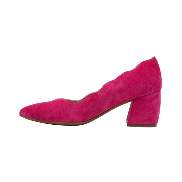 Linea Paolo BRIANA | Scalloped Topline Pumps Fuchsia Suede