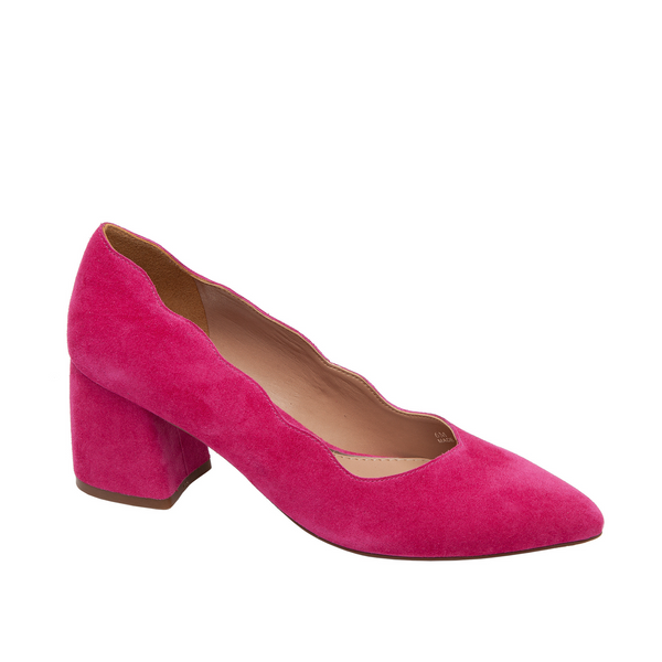 linea paolo BRIANA | Scalloped Topline Pumps Fuchsia Suede
