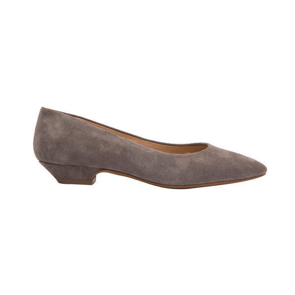Linea Paolo BRIDGET | Low Heel Pointy Toe Pump Stone Suede