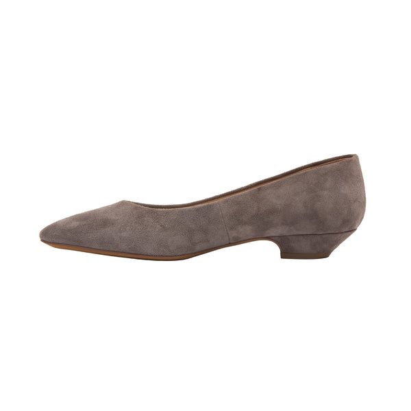 Linea Paolo BRIDGET | Low Heel Pointy Toe Pump Stone Suede