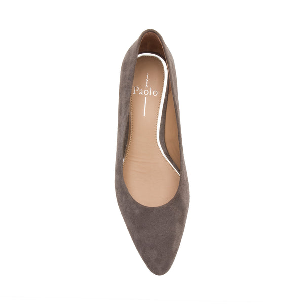 Linea Paolo BRIDGET | Low Heel Pointy Toe Pump Stone Suede