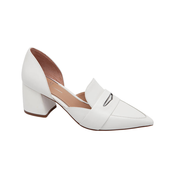 linea paolo CACHE | Stylish Two Piece Mid Height Sculpted Block Heel Penny Loafers Eggshell Nappa linea paolo CACHE | Stylish Two Piece Mid Height Sculpted Block Heel Penny Loafers Eggshell Nappa