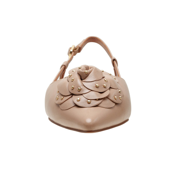 Linea Paolo CADIE | Microstud Rosette Slingback Flats Blush Pink Nappa