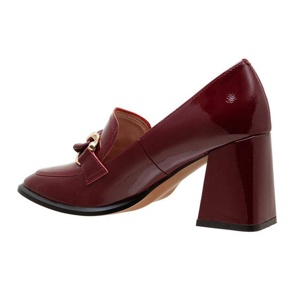 Linea Paolo CECE | Chain Keeper Loafer Pumps Black Wrinkle Patent