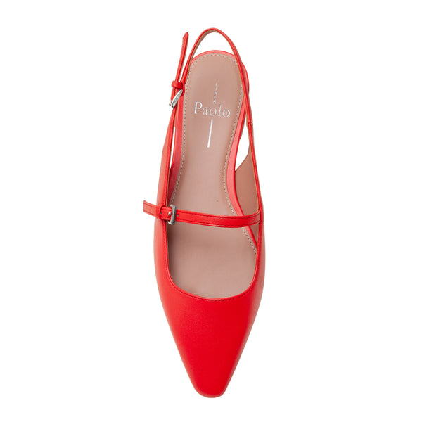 Linea Paolo CELESTE | Mary Jane Slingback Flats Nappa Cherry Red Nappa