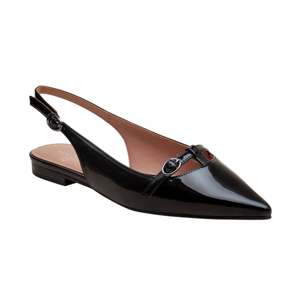 linea paolo CELINA | T-Strap MJ Slingback Flat Black Patent Pu linea paolo CELINA | T-Strap MJ Slingback Flat Black Patent Pu