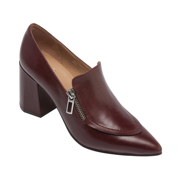 linea paolo CLASSY | Boxy Loafer Pumps Burgundy Leather