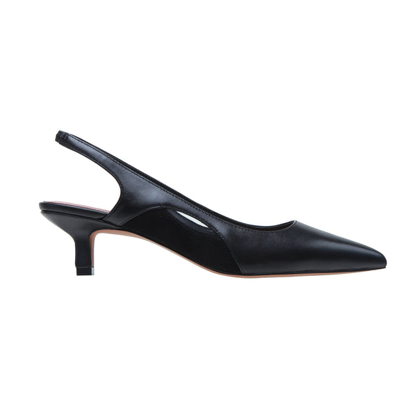 Linea Paolo CORLEY | Chopout Kitten Heel Slingback Pump Black Nappa/Suede