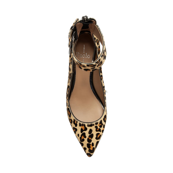Linea Paolo CORWYN | Contemporary Mid-Height Block Heel Halo Strap Pump Beige/Black/Brown Leopard Haircalf