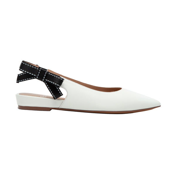 Linea Paolo DANICA | Slingback Bow Flats Eggshell Nappa
