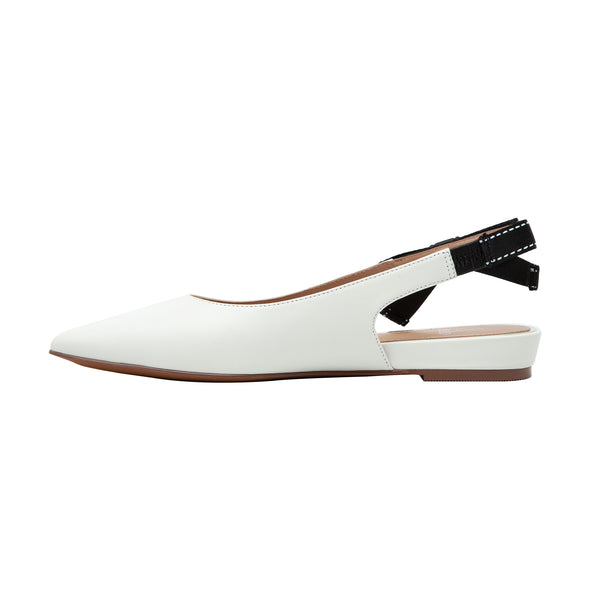Linea Paolo DANICA | Slingback Bow Flats Eggshell Nappa