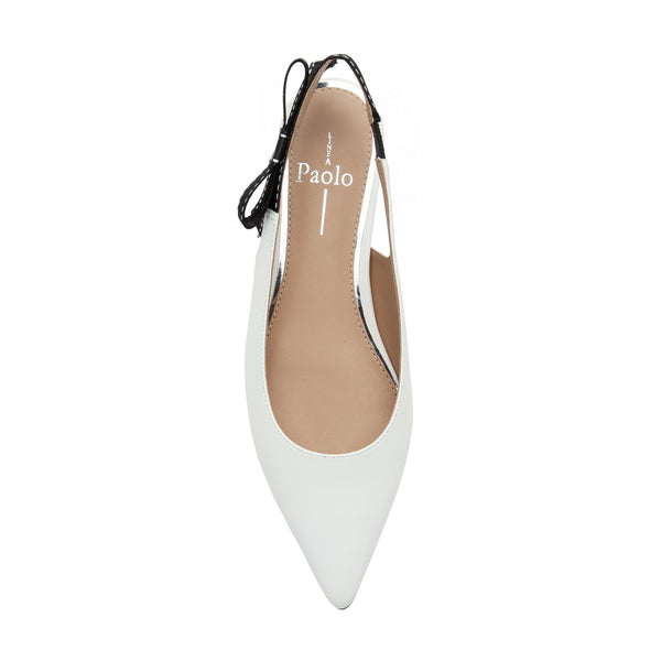 Linea Paolo DANICA | Slingback Bow Flats Eggshell Nappa