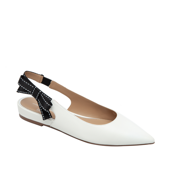 linea paolo DANICA | Slingback Bow Flats Eggshell Nappa